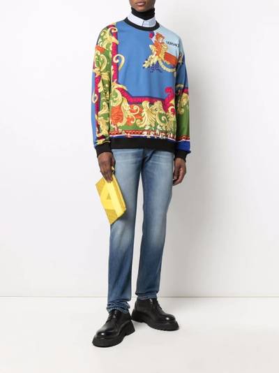 VERSACE faded-effect straight-leg jeans outlook