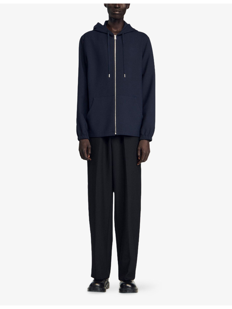 Sandro Zip Tech-Knit Jersey Hoody outlook