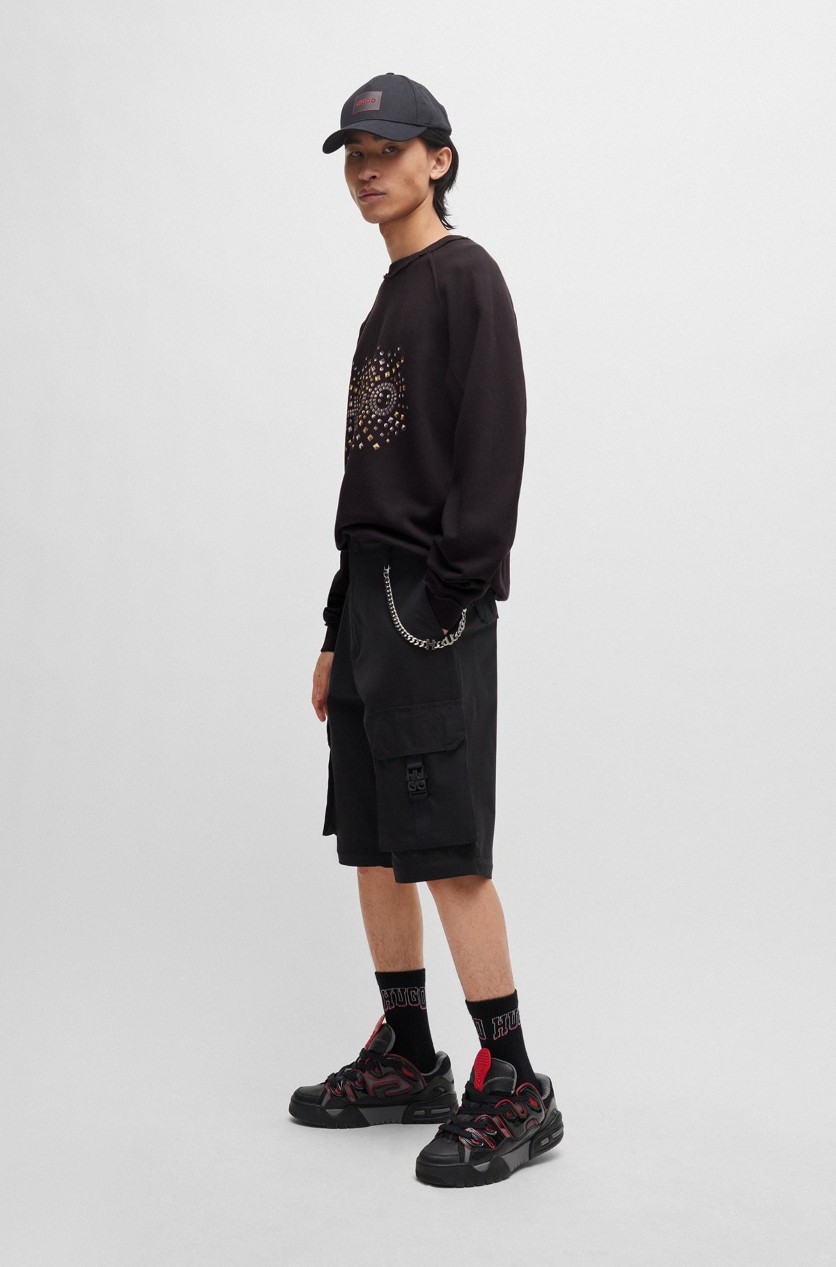 COTTON-TERRY SWEATSHIRT WITH STUD-EFFECT LOGO ARTWORK - 4