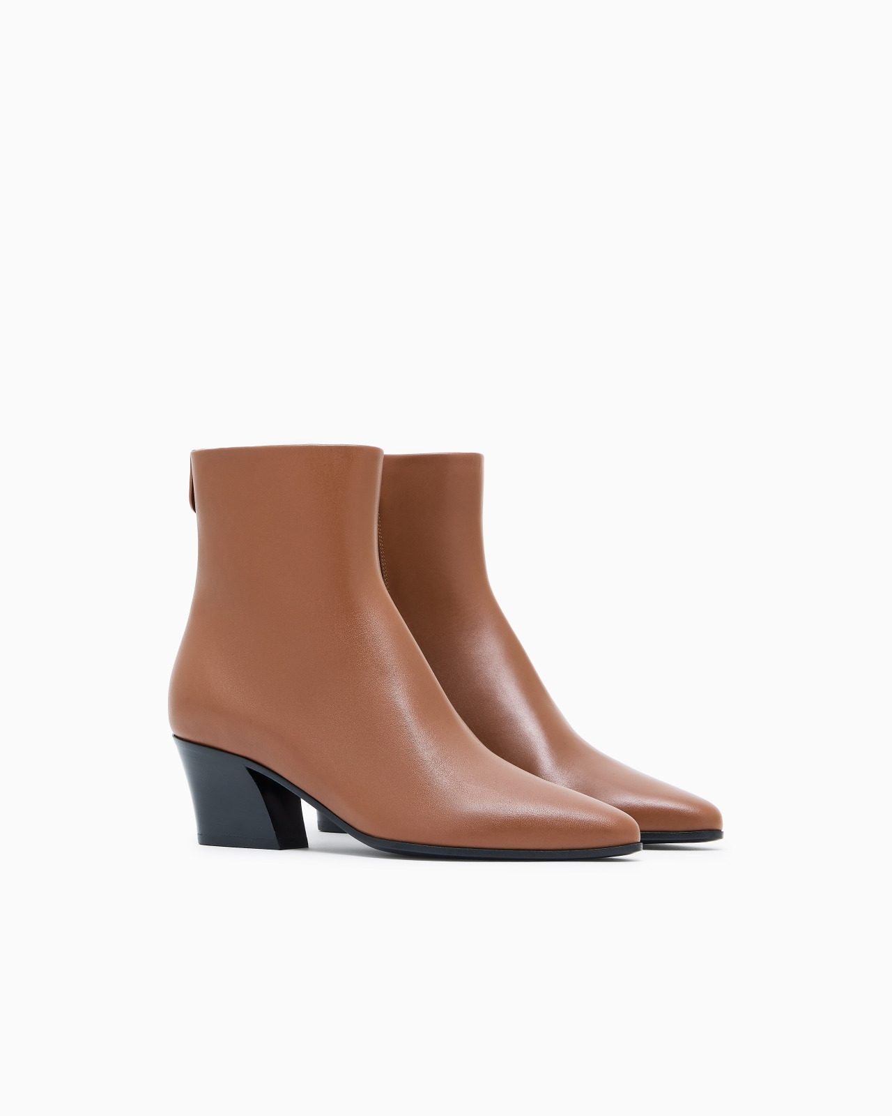 SMOOTH LEATHER HEELED ANKLE BOOTS - 2