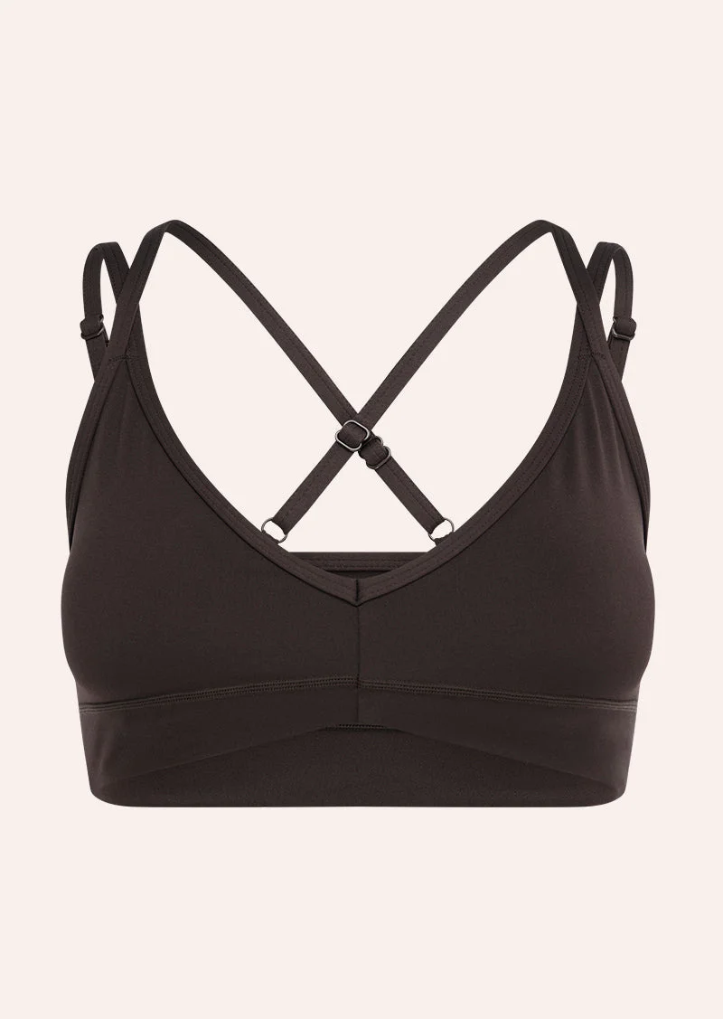 PARAMOUNT SPORTS BRA IN COFFEE - 1