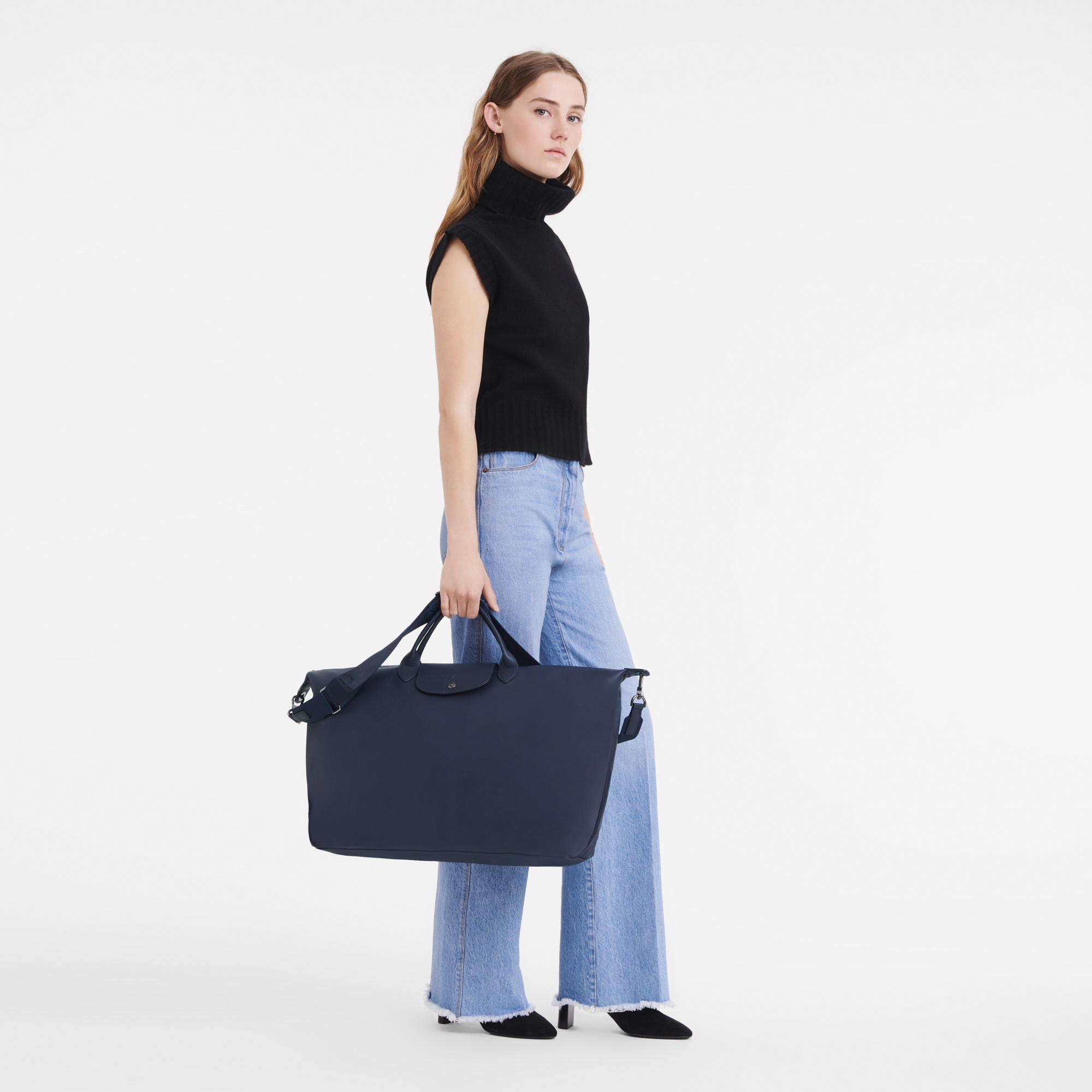 Le Pliage Xtra S Travel bag Navy - Leather - 2