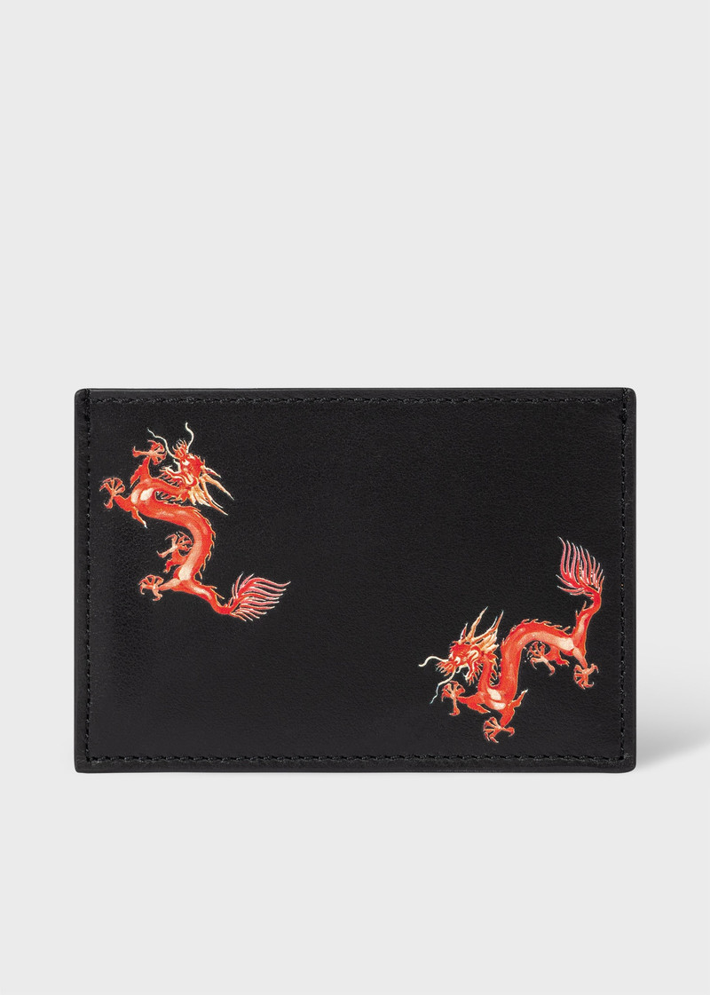 Black Leather 'Year Of The Dragon' Card Holder 1