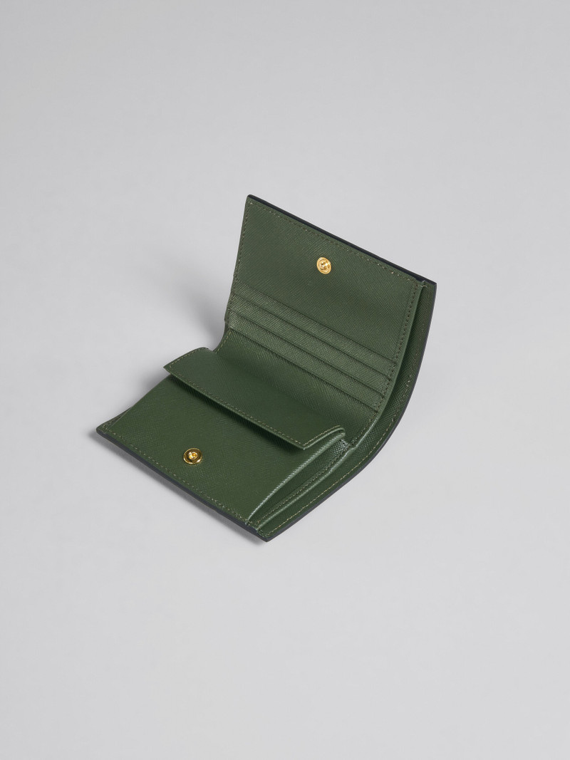 Marni BROWN MULTICOLOUR SAFFIANO LEATHER BI-FOLD WALLET outlook