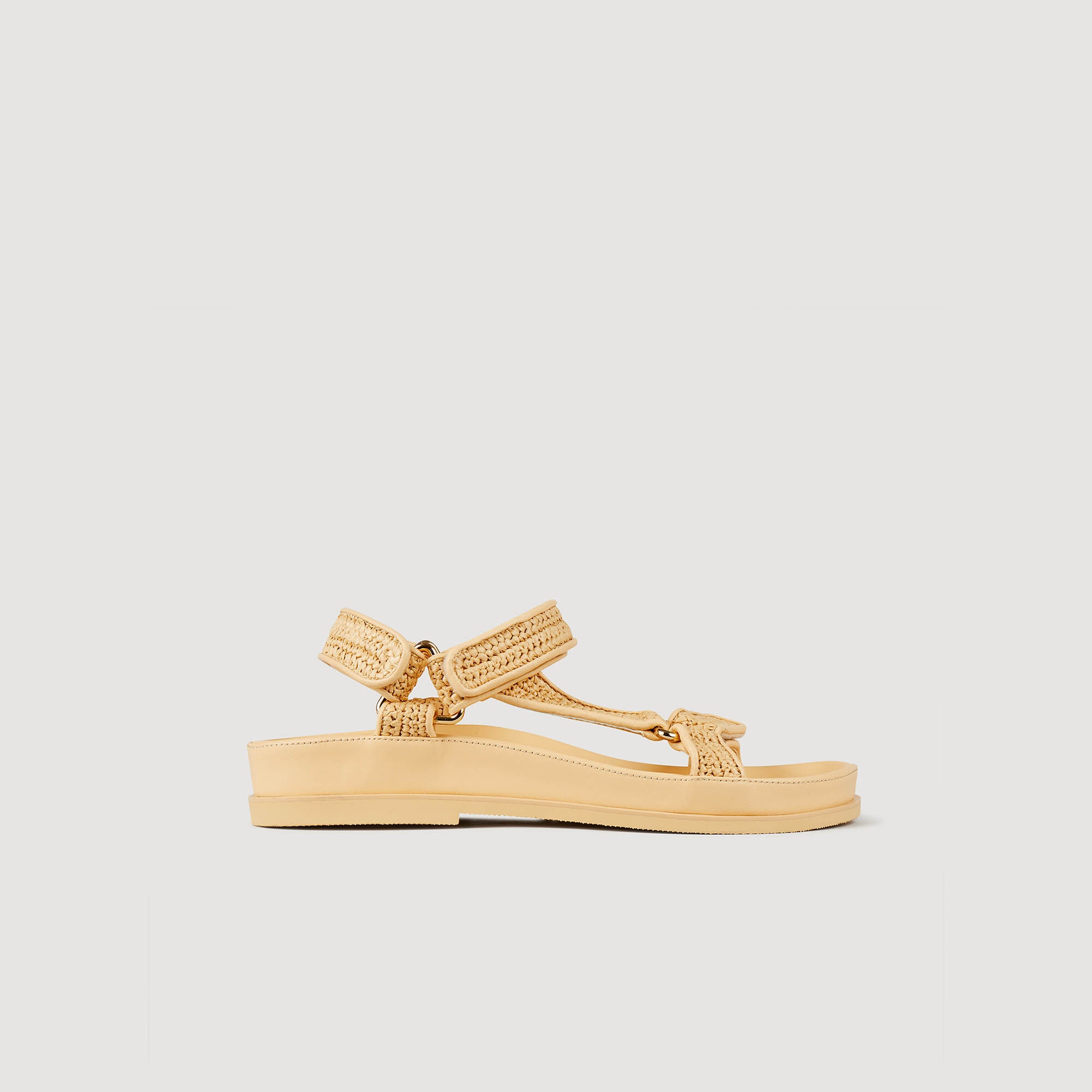 FLAT RAFFIA SANDALS - 1