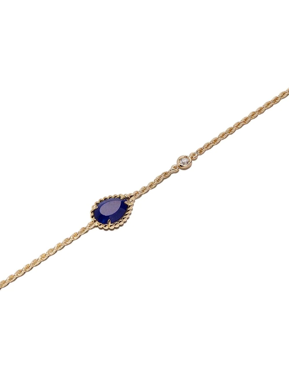 18kt yellow gold Serpent Bohème diamond and lapis lazuli XS motif bracelet - 3