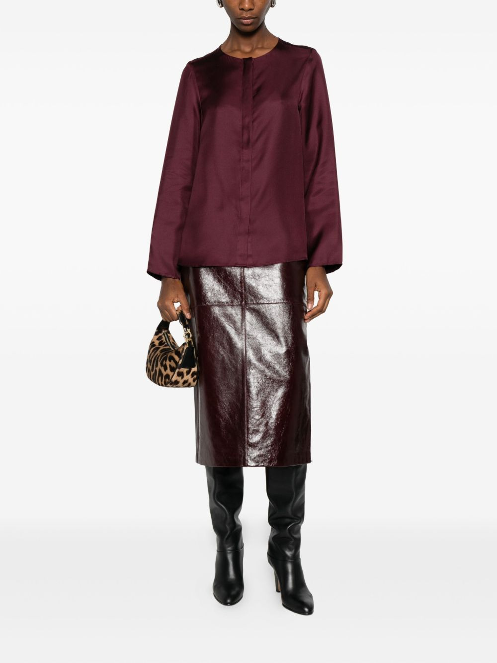 long-sleeve satin shirt - 2