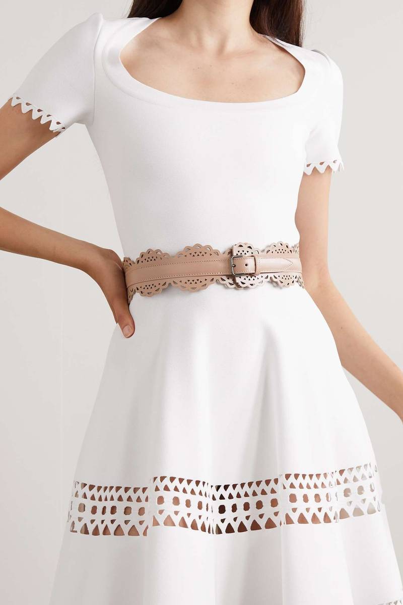 Alaïa Laser-cut leather waist belt outlook