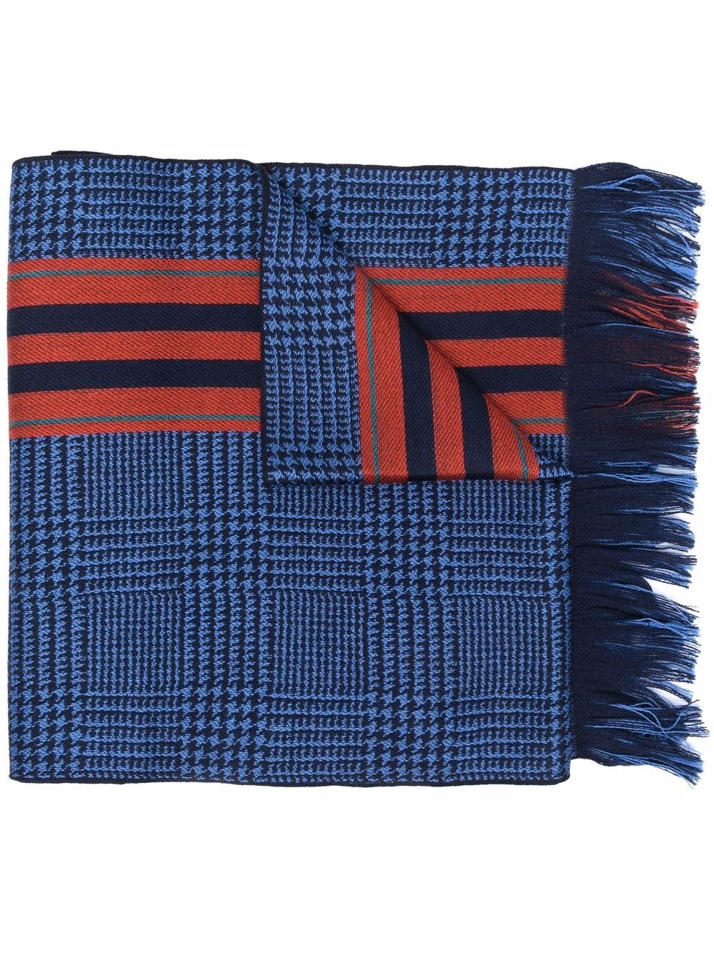 houndstooth check wool scarf - 1