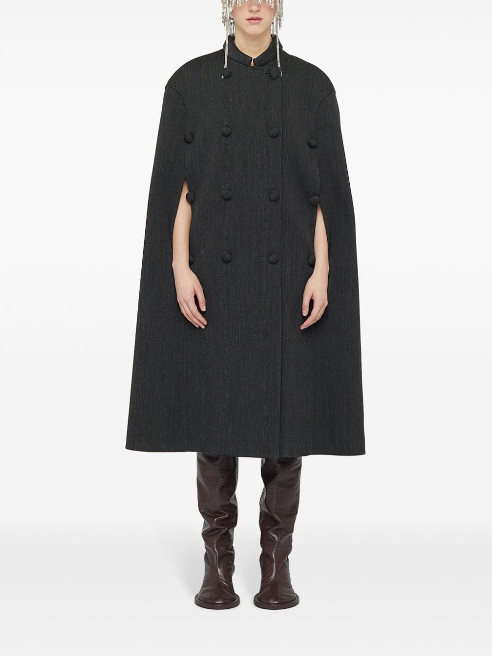 wool-blend cape - 2