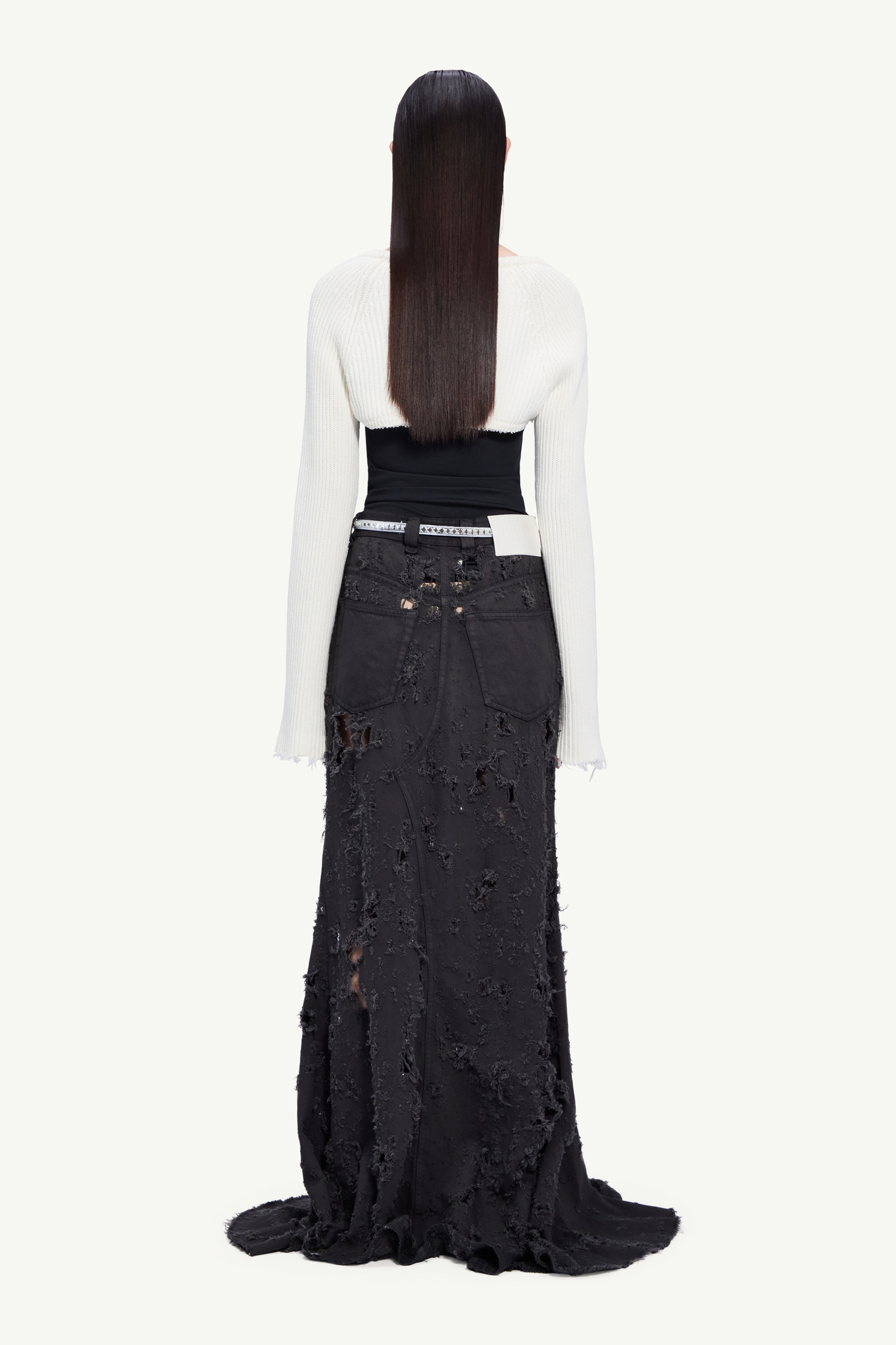 Long denim skirt - 4