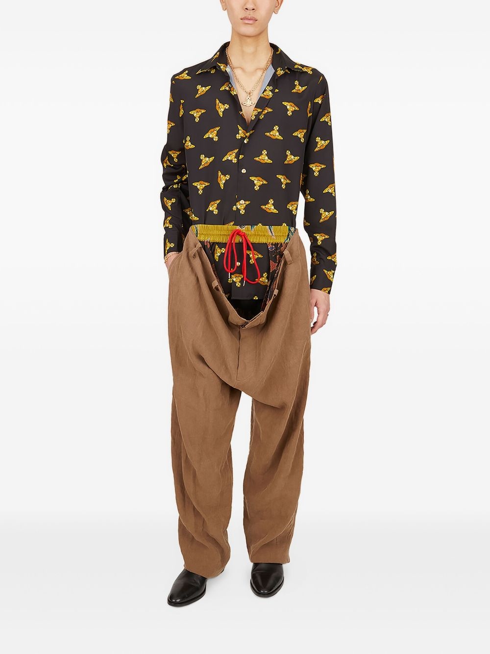 drawstring-detail regular trousers - 2
