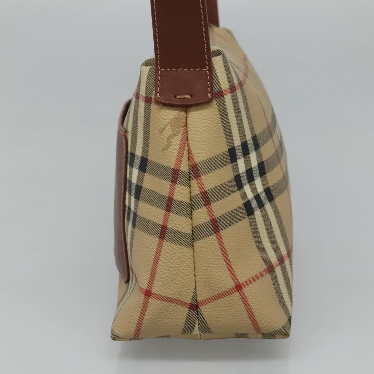 Burberry Nova Check Shoulder Bag Pvc Leather Beige Brown - 5