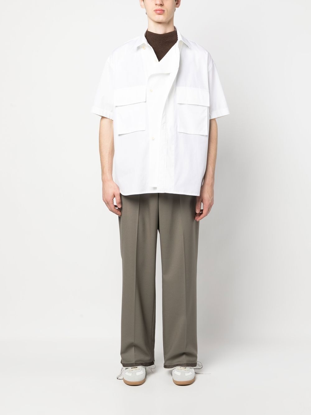 flap-pockets short-sleeved shirt - 2
