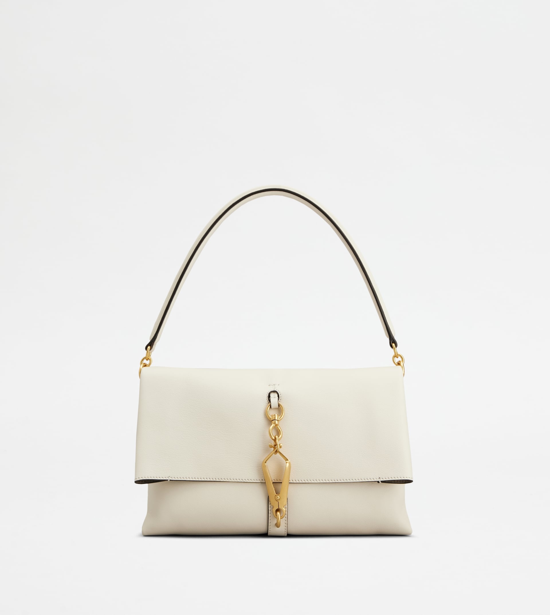 FLAP BAG IN LEATHER MINI - WHITE - 1