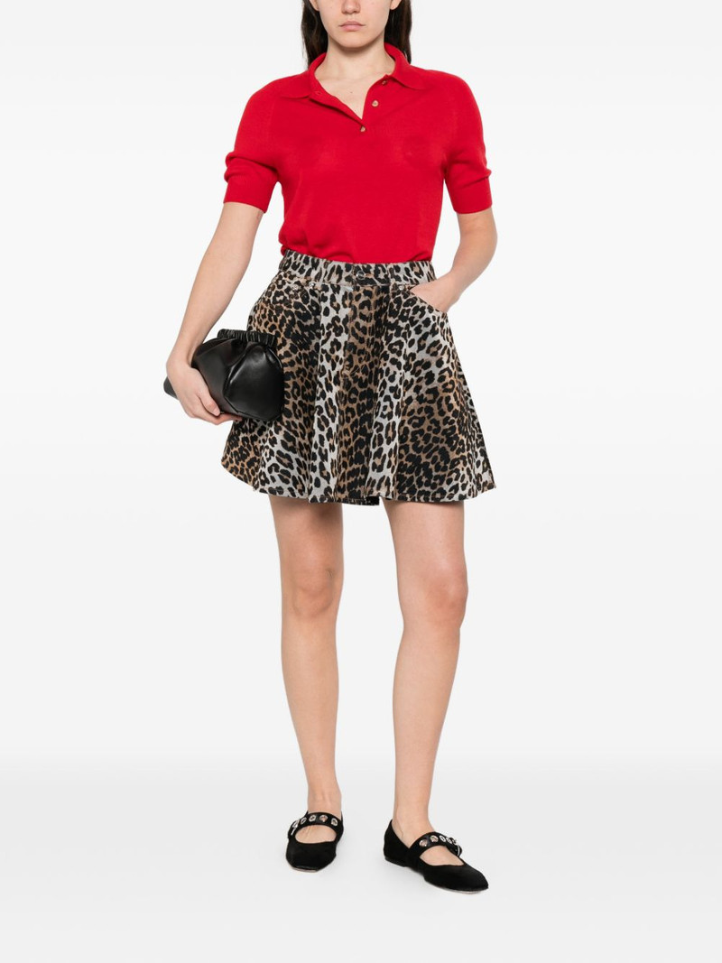GANNI leopard-print mini skirt outlook