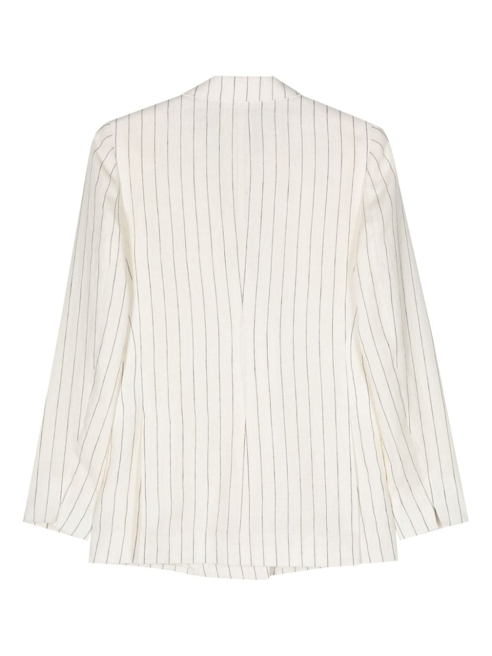 pinstriped linen double-breasted blazer - 2