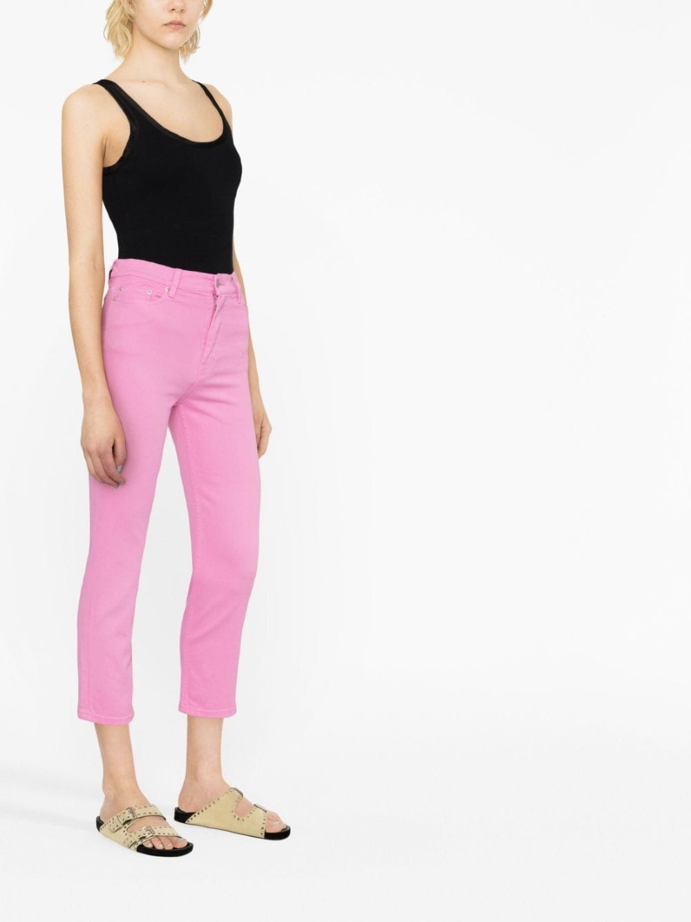cropped slim-fit jeans - 3