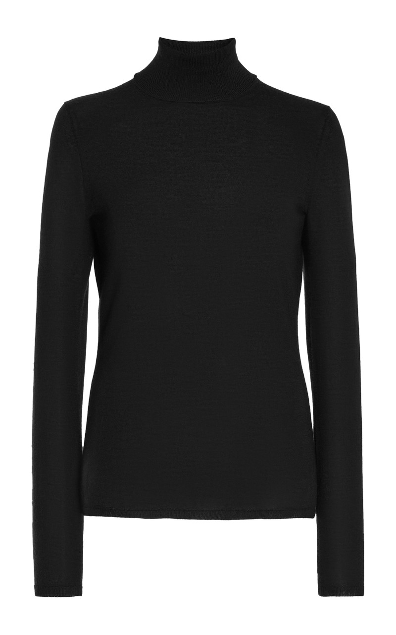May Turtleneck in Black Cashmere Wool - 1