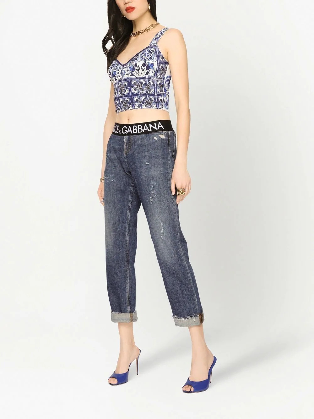 high-rise slim-fit cropped jeans - 3