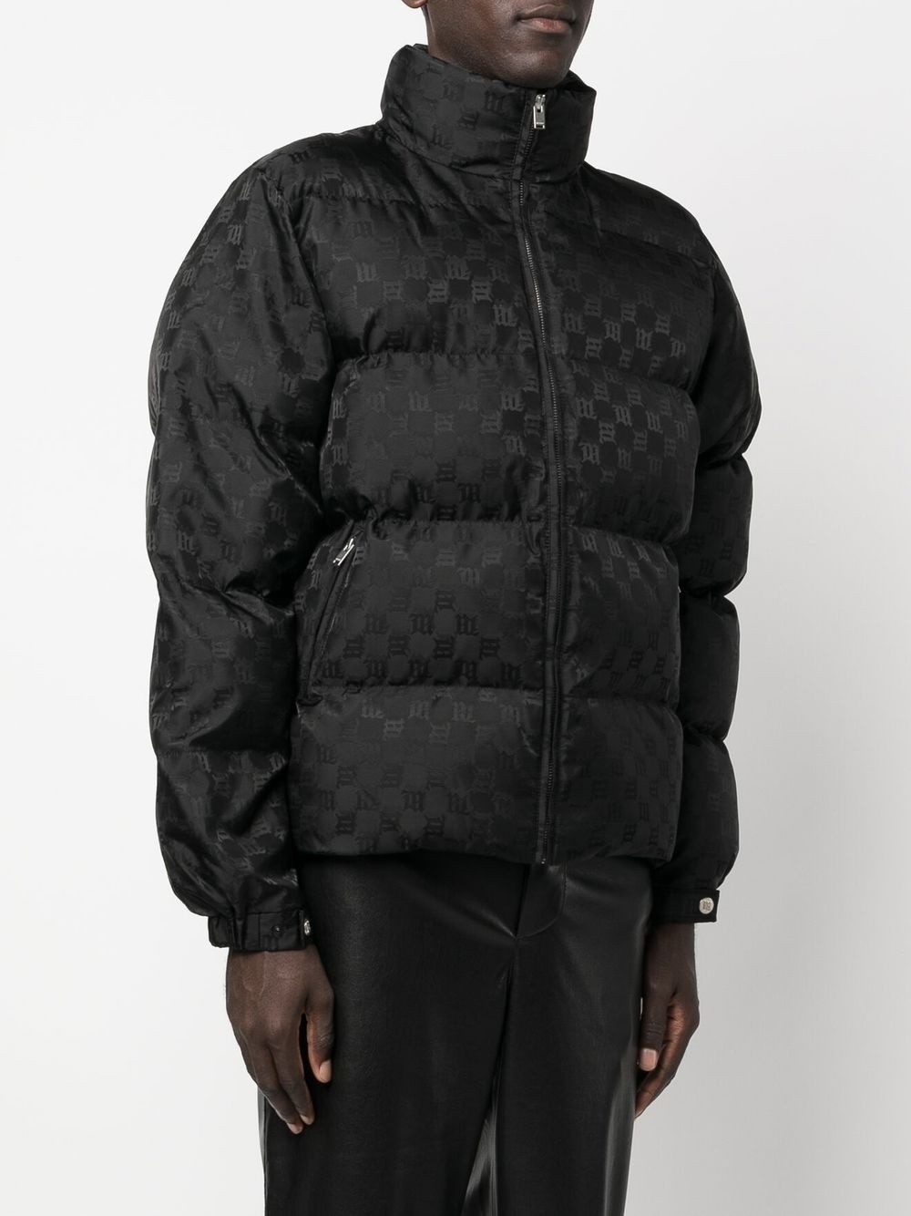 monogram-pattern padded jacket - 3