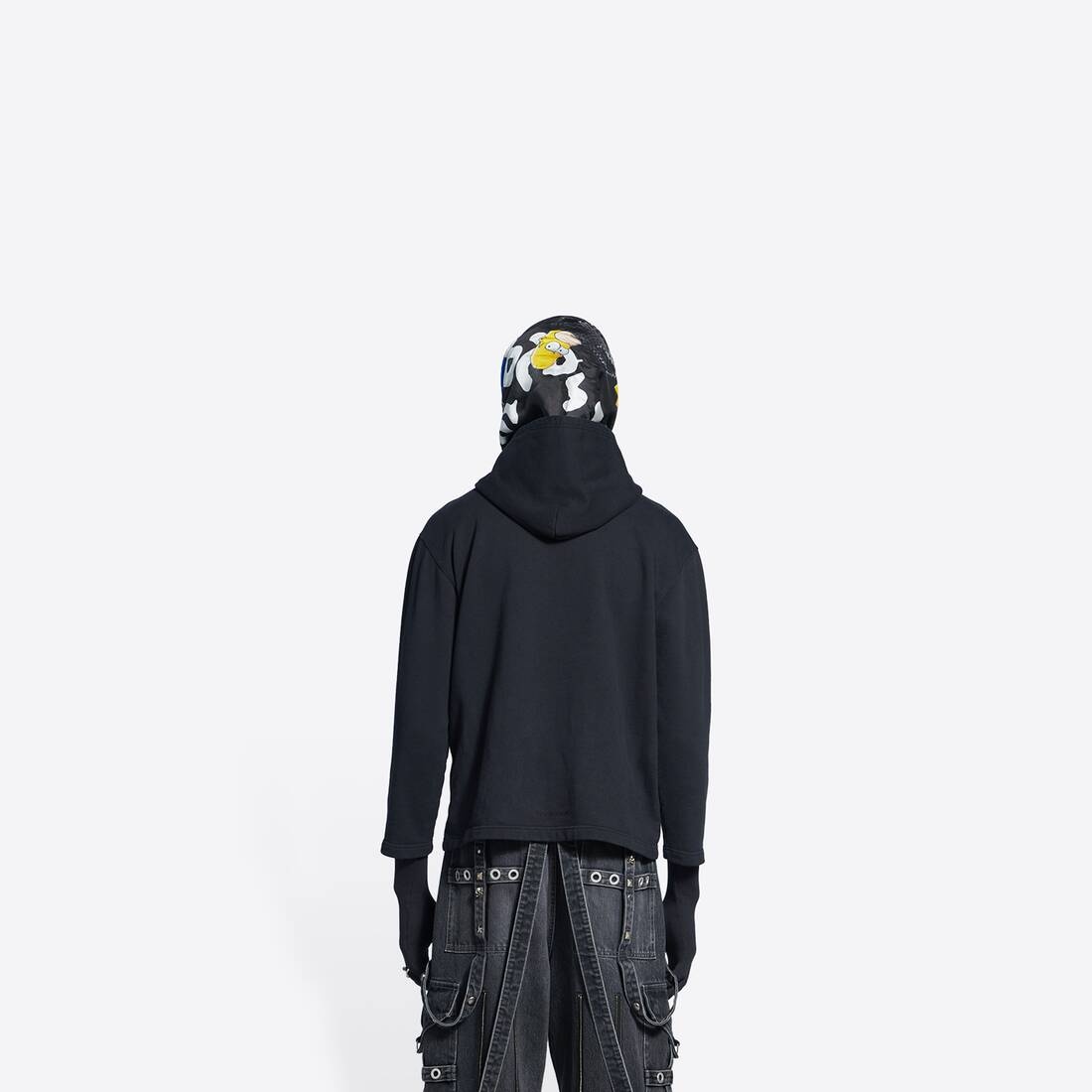 Women's The Simpsons Tm & © 20th Television Cropped Hoodie in Black - 3