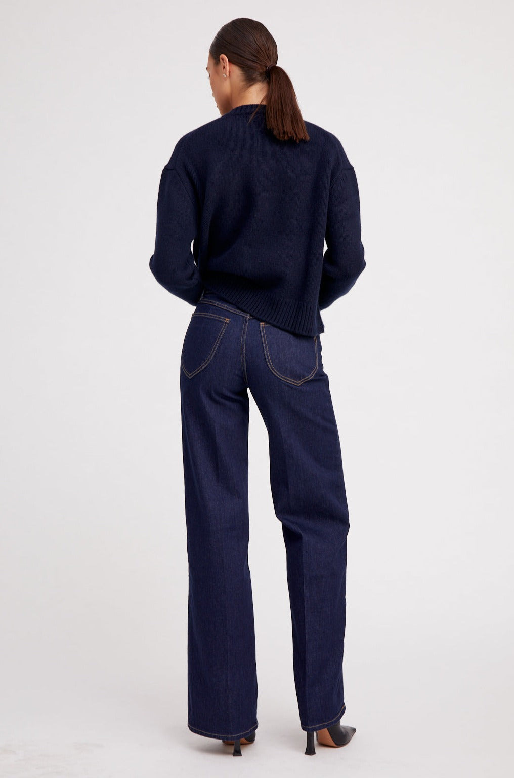 NAVY HEAVY CASHMERE SWEATER - 6