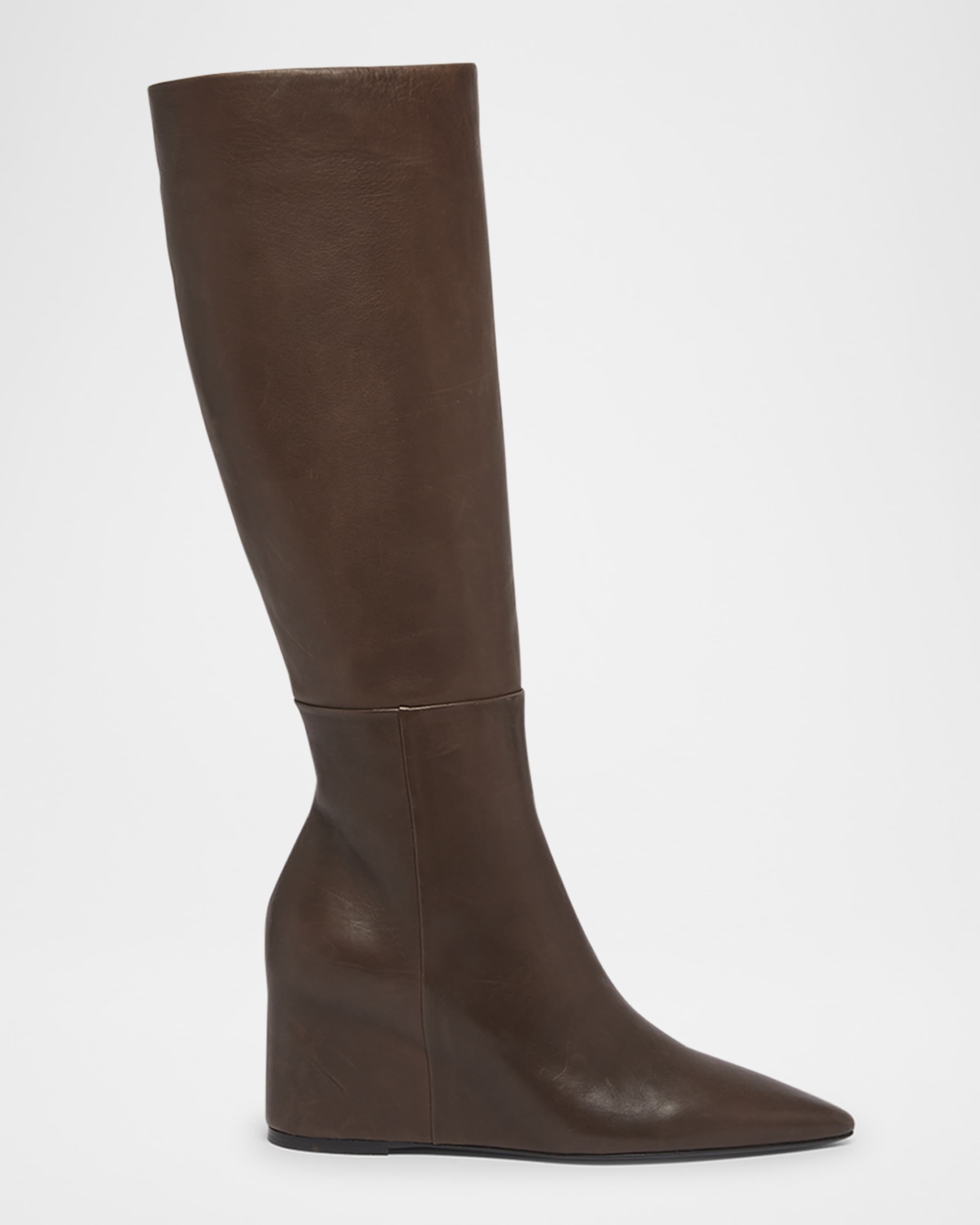 Remedios Leather Wedge Tall Boots - 1