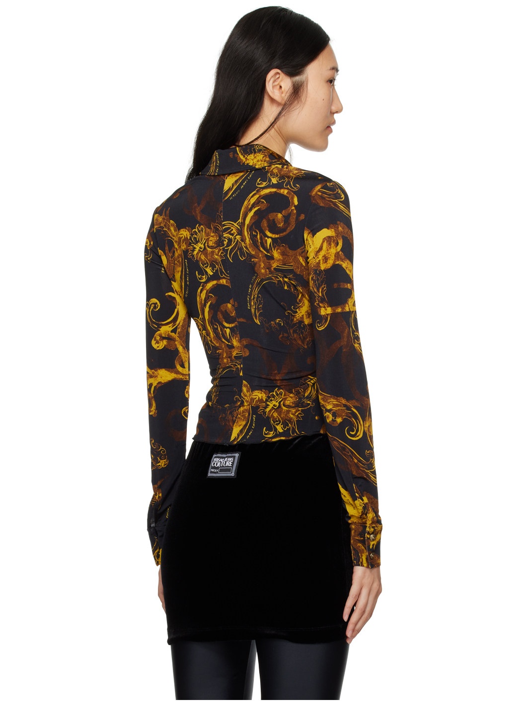 Black Printed Long Sleeve Shirt - 3