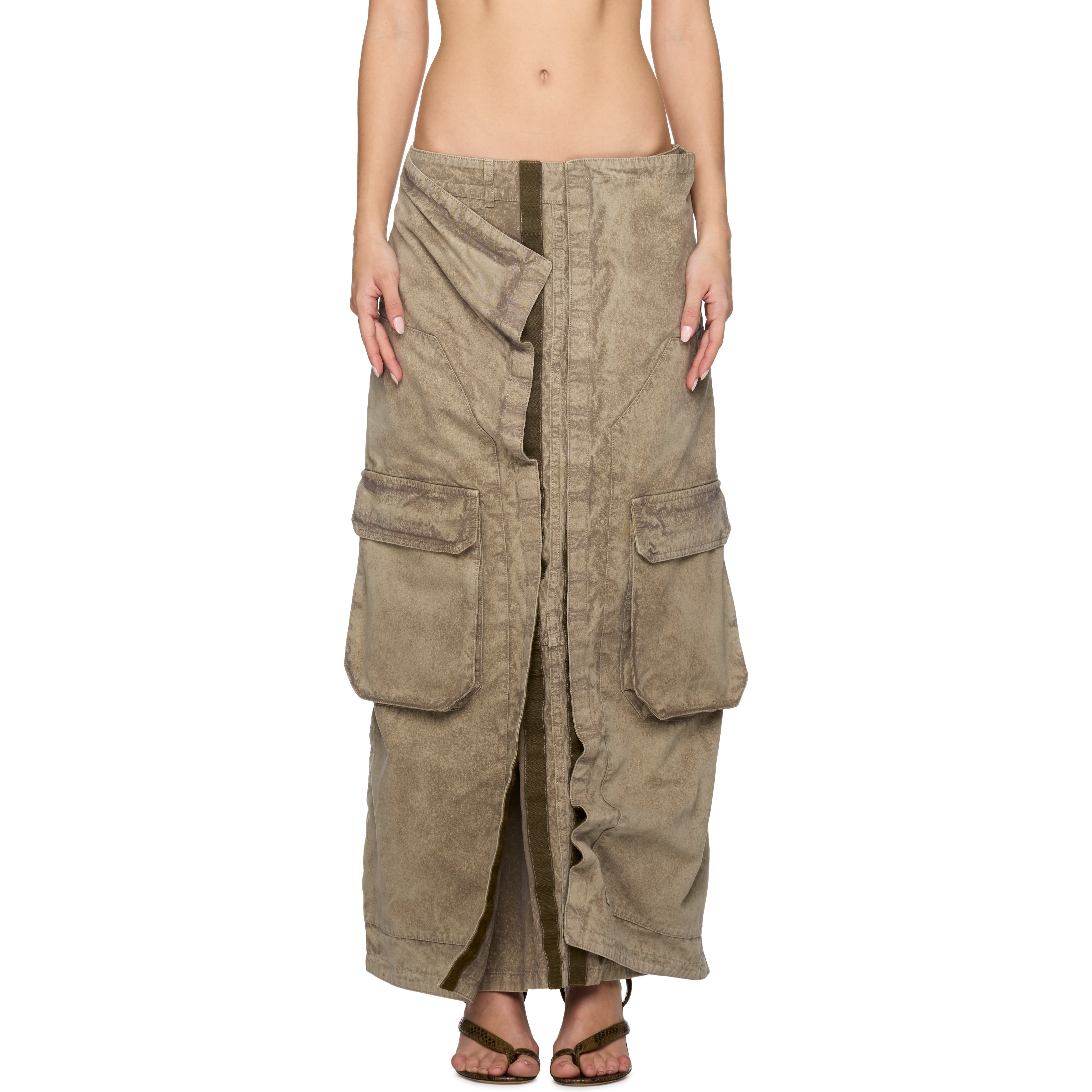 Velcro Cargo Long Skirt - 1