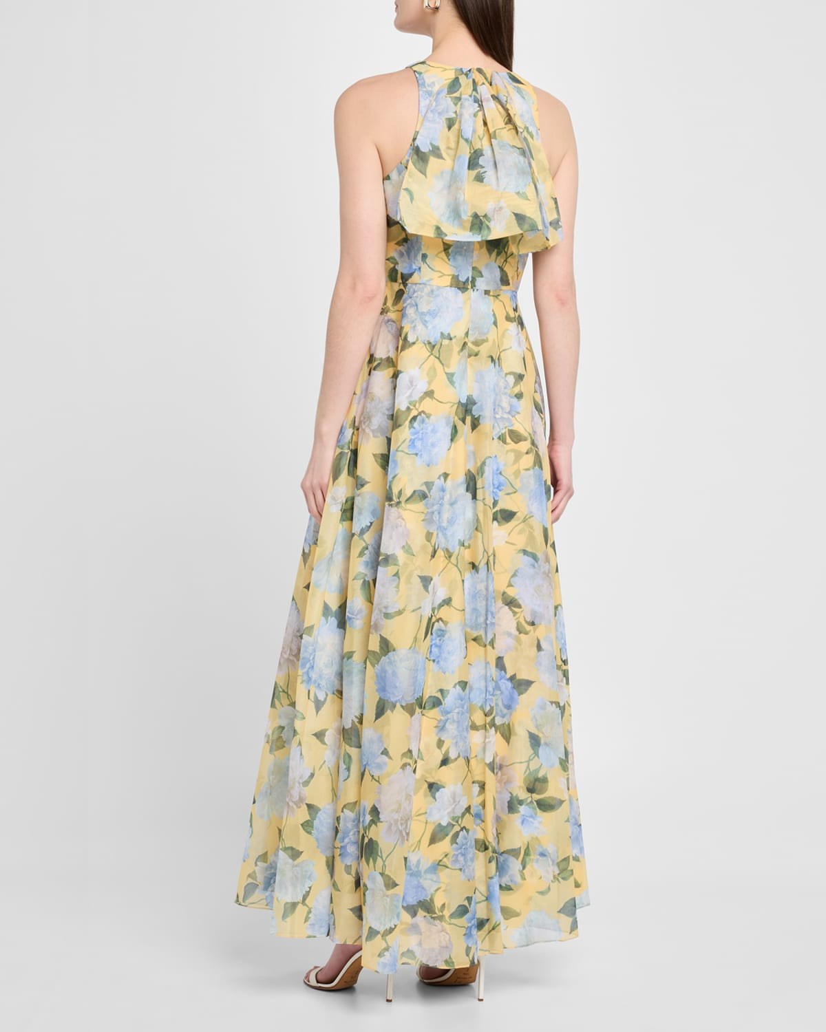 Kate Draped Floral-Print Organza Gown - 3