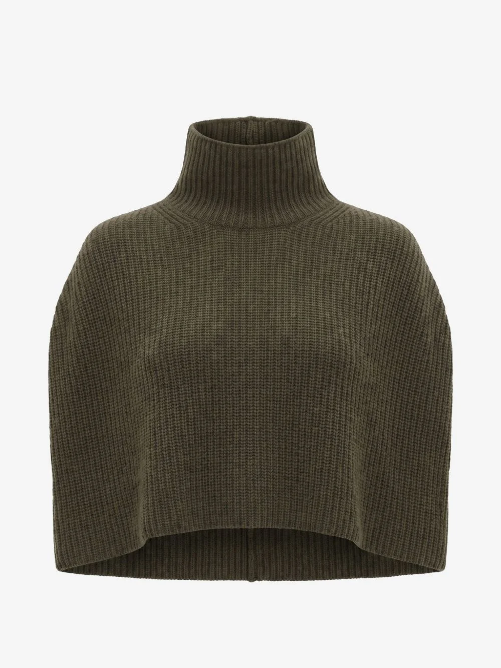 ribbed-knit cashmere poncho - 1