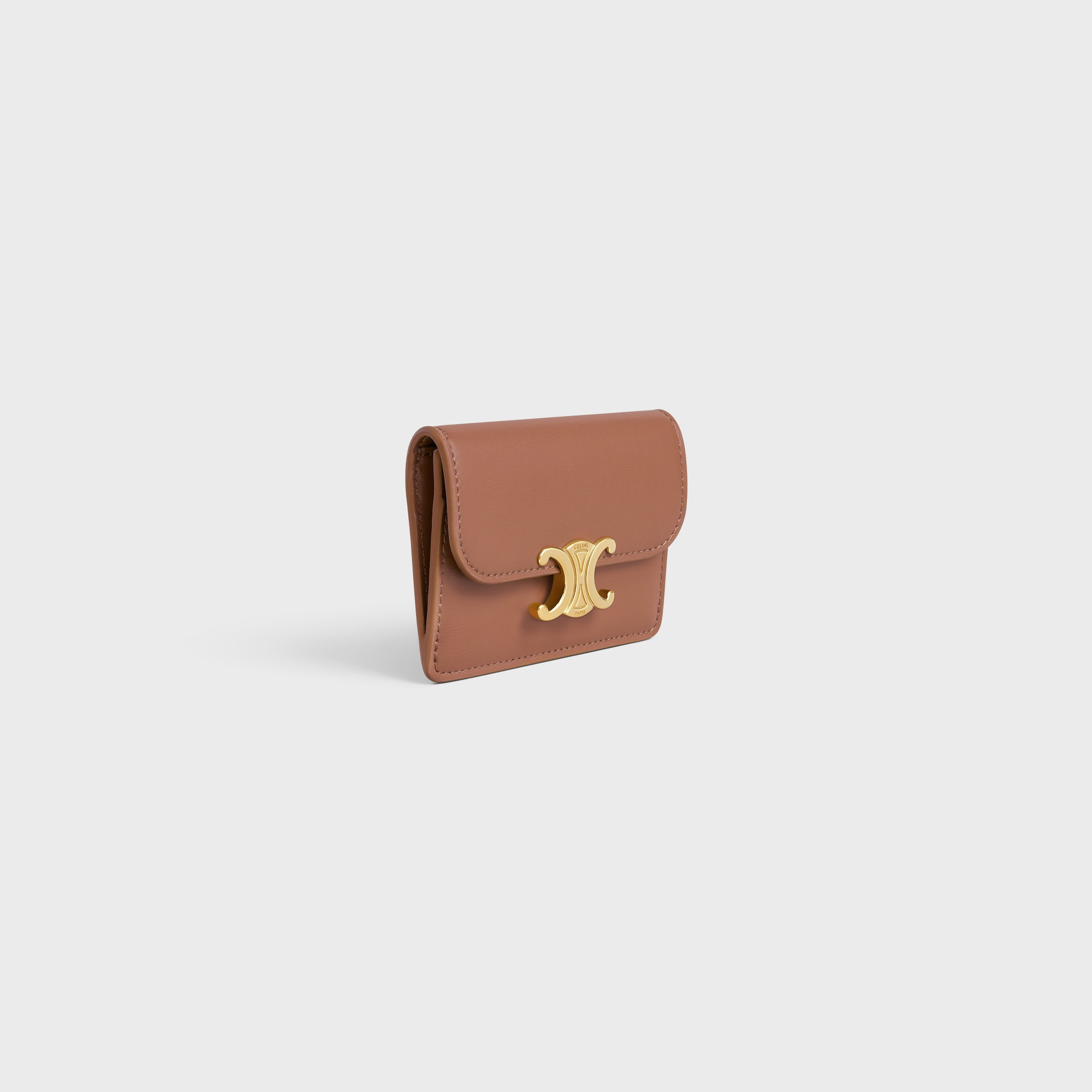 CARD HOLDER WITH FLAP TRIOMPHE in Shiny calfskin - 2
