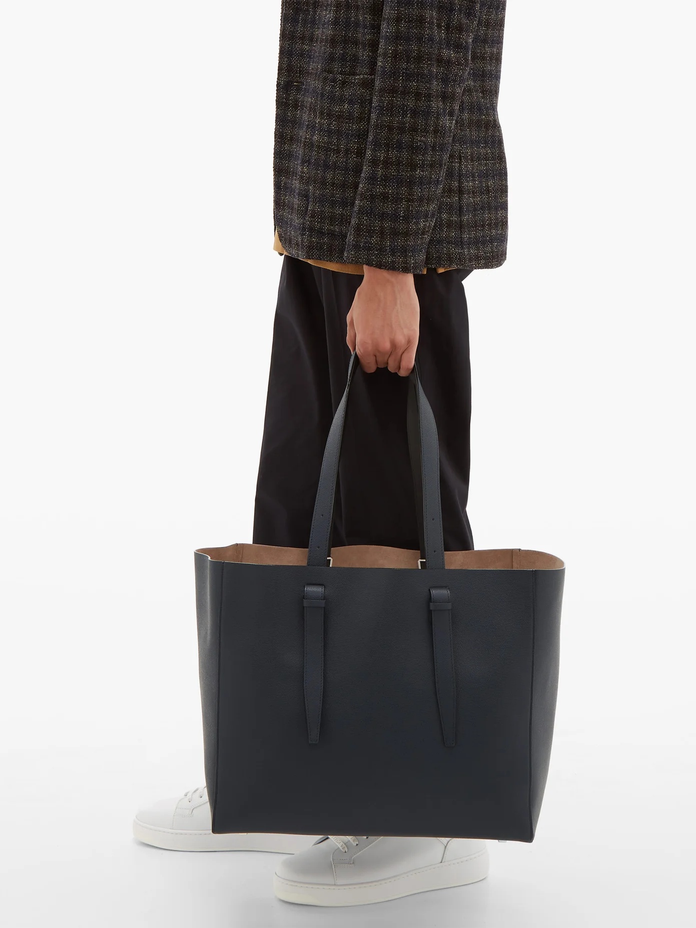 Large grained-leather tote - 3