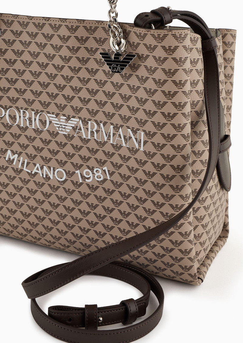 All-over eagle shopper bag with eagle charm 5