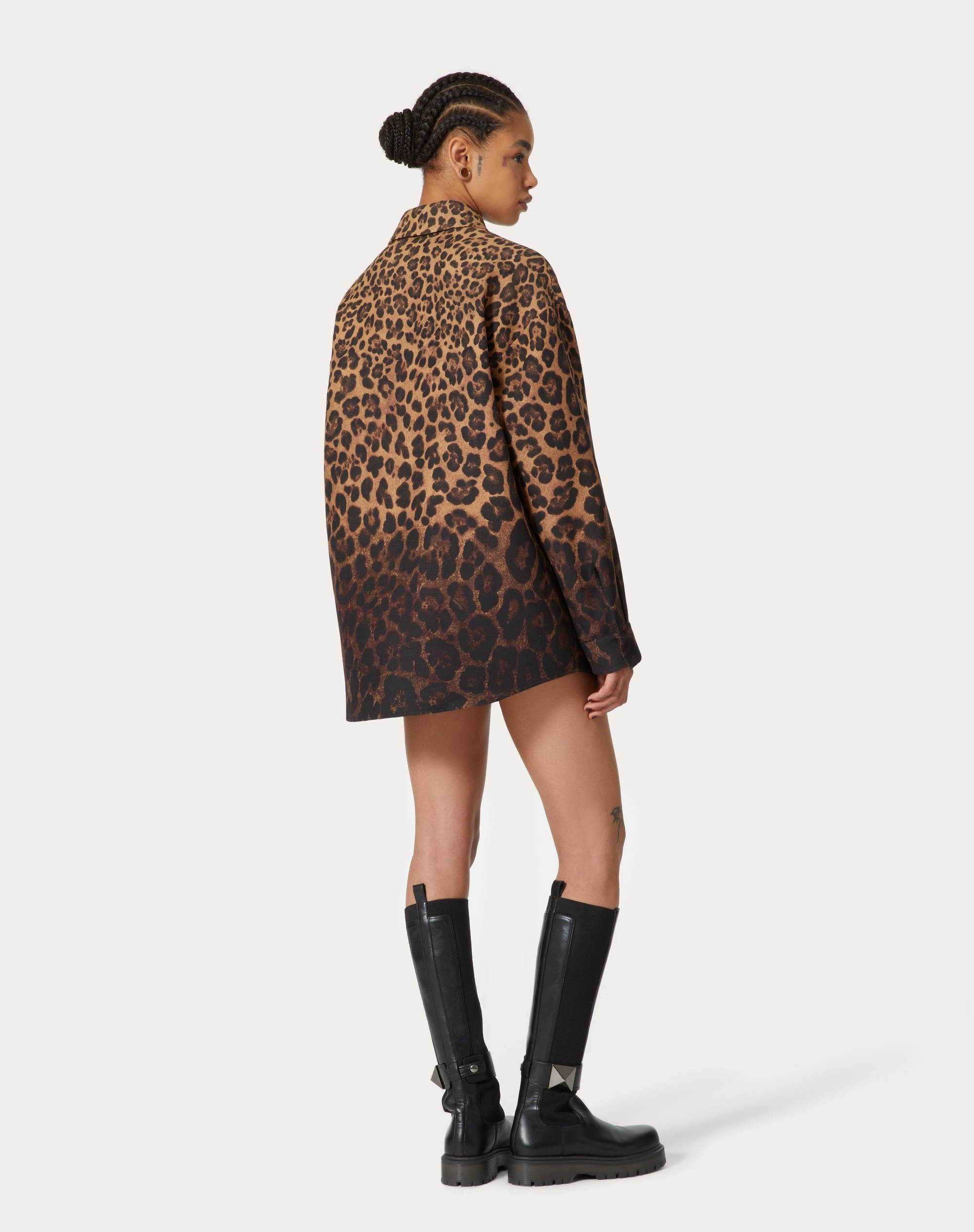 CREPE COUTURE ANIMALIER DEGRADÉ OVERSHIRT - 4