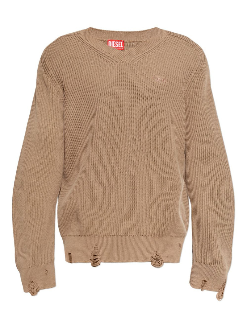 ribbed V-neck sweater 1