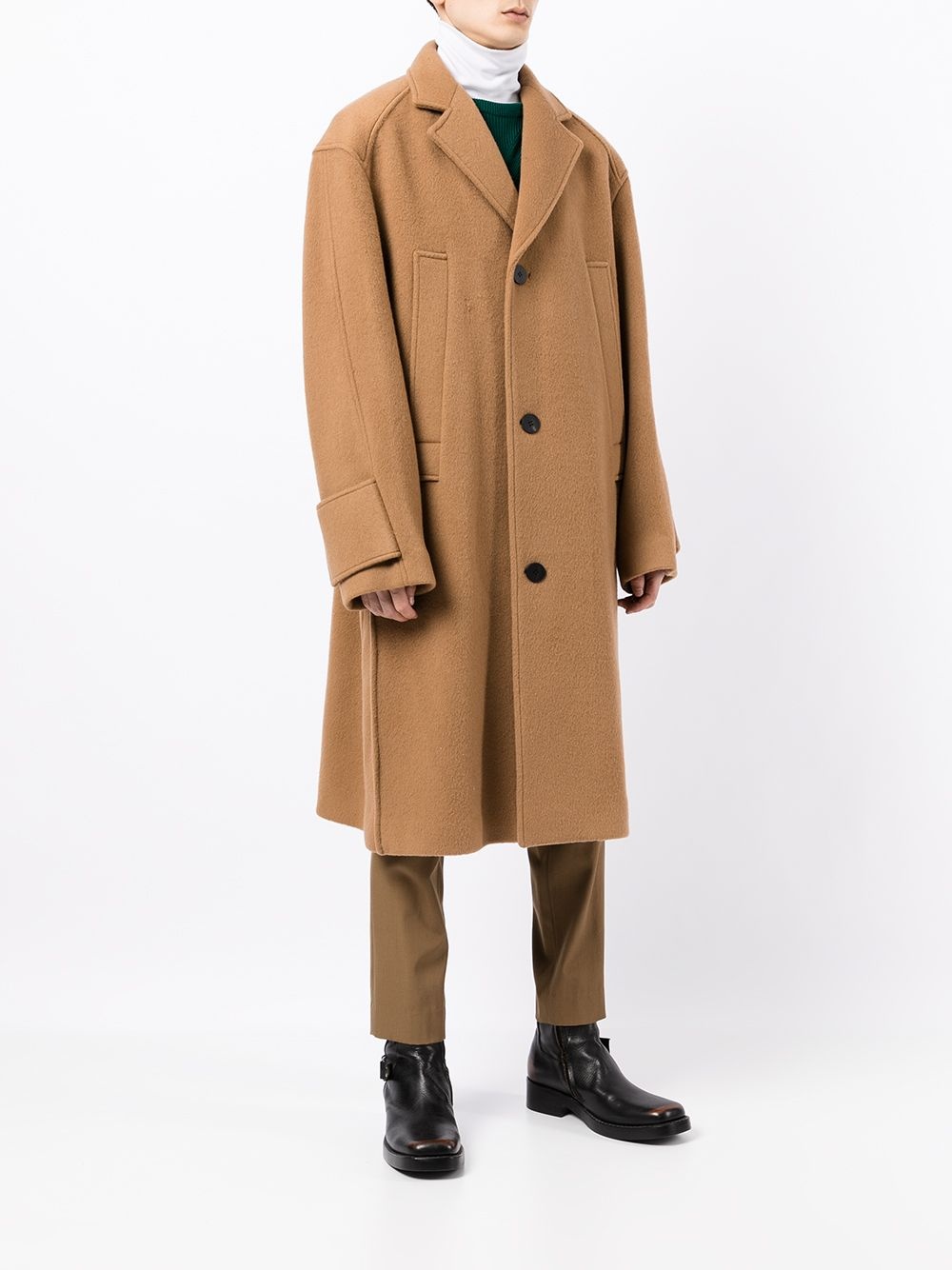 oversize single-breasted coat - 3