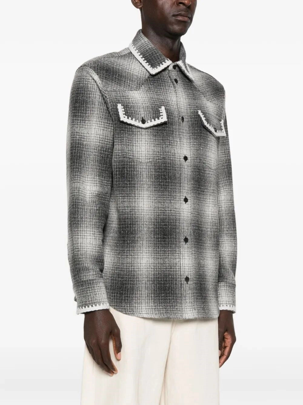 Golden Goose Men `Journey` Oversize Shirt With Designed `Yokes` Patch Pockets - 4