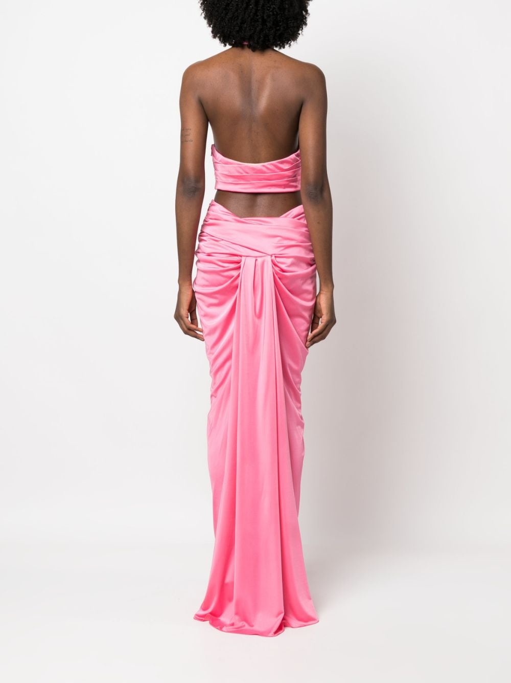 draped halterneck maxi dress - 4