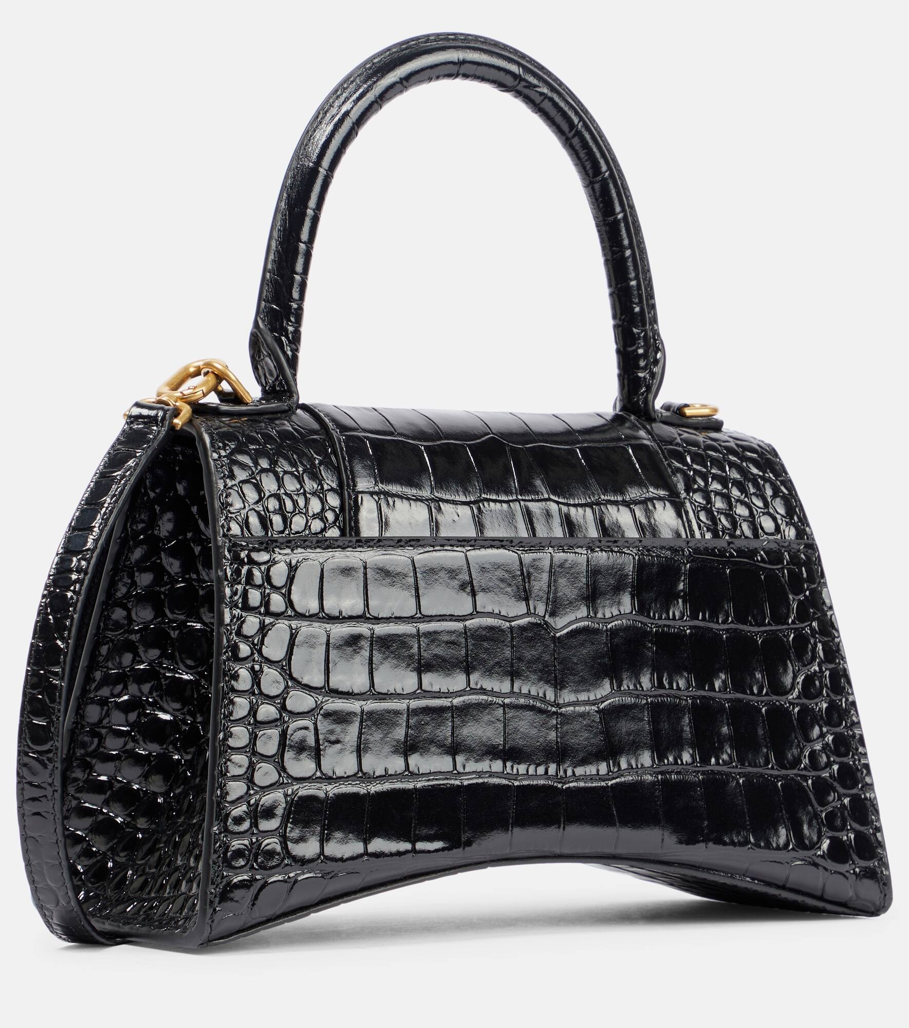 Hourglass Small croc-effect leather crossbody bag - 4