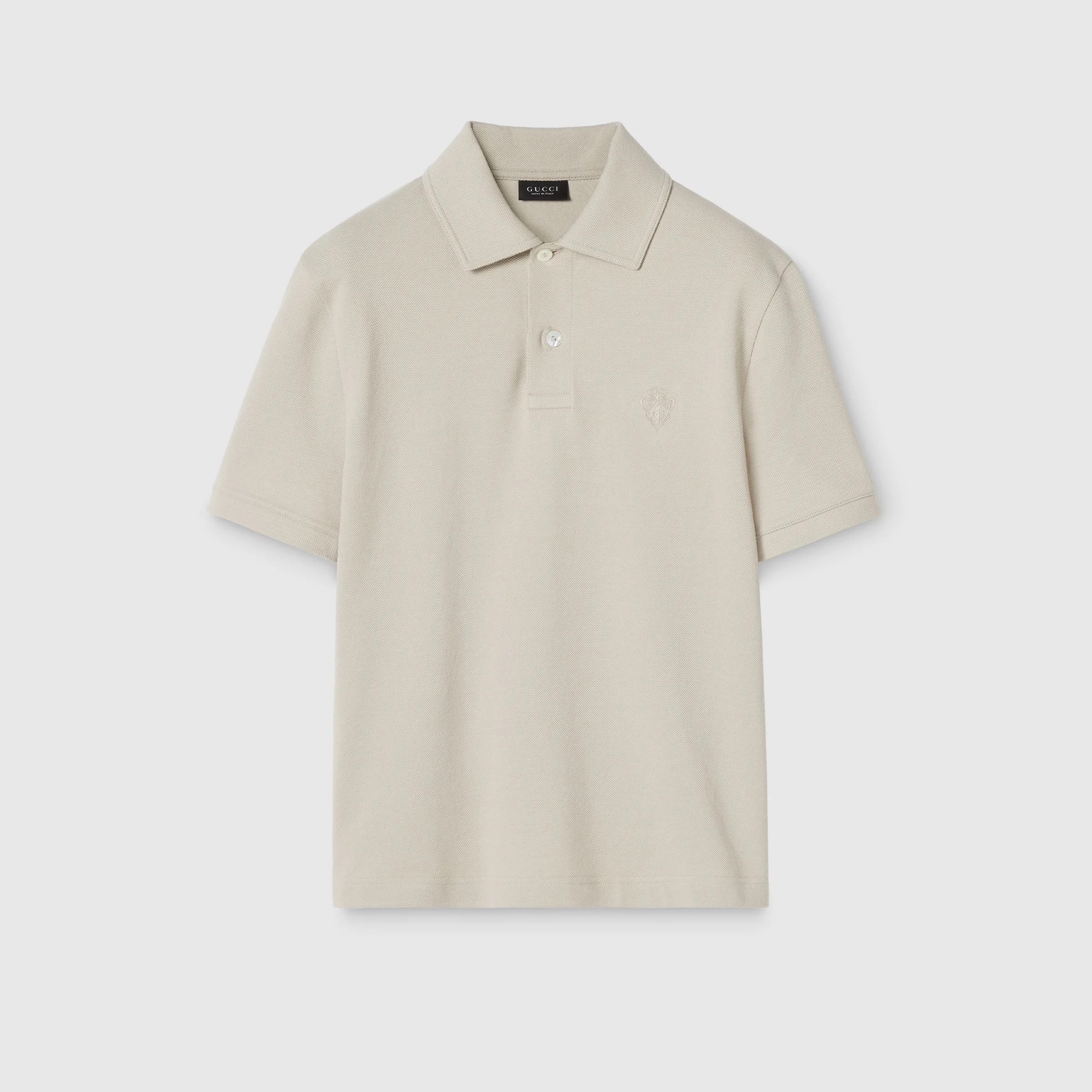 Cotton piquet polo shirt with embroidery - 1