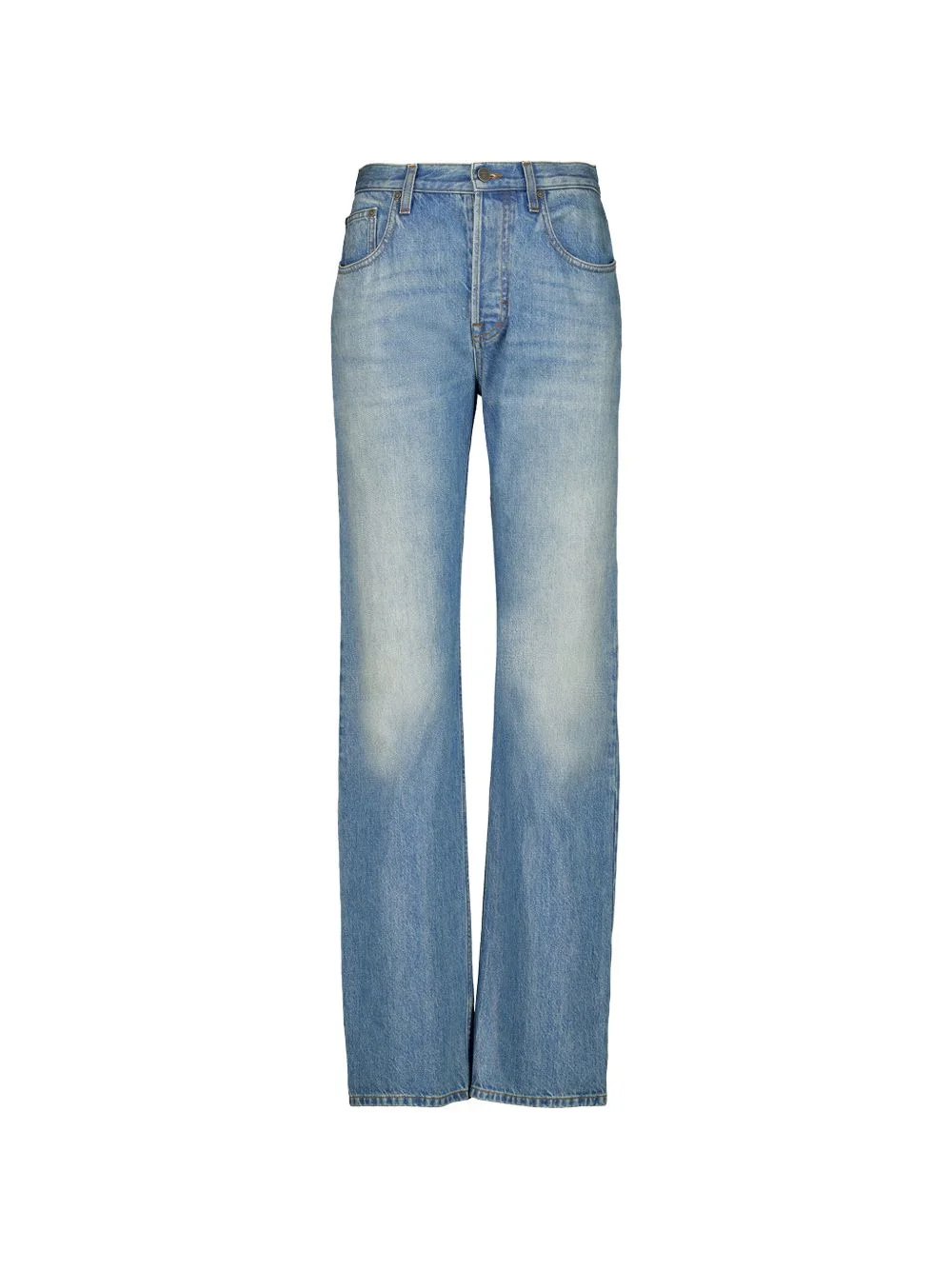 faded straight-leg jeans - 1