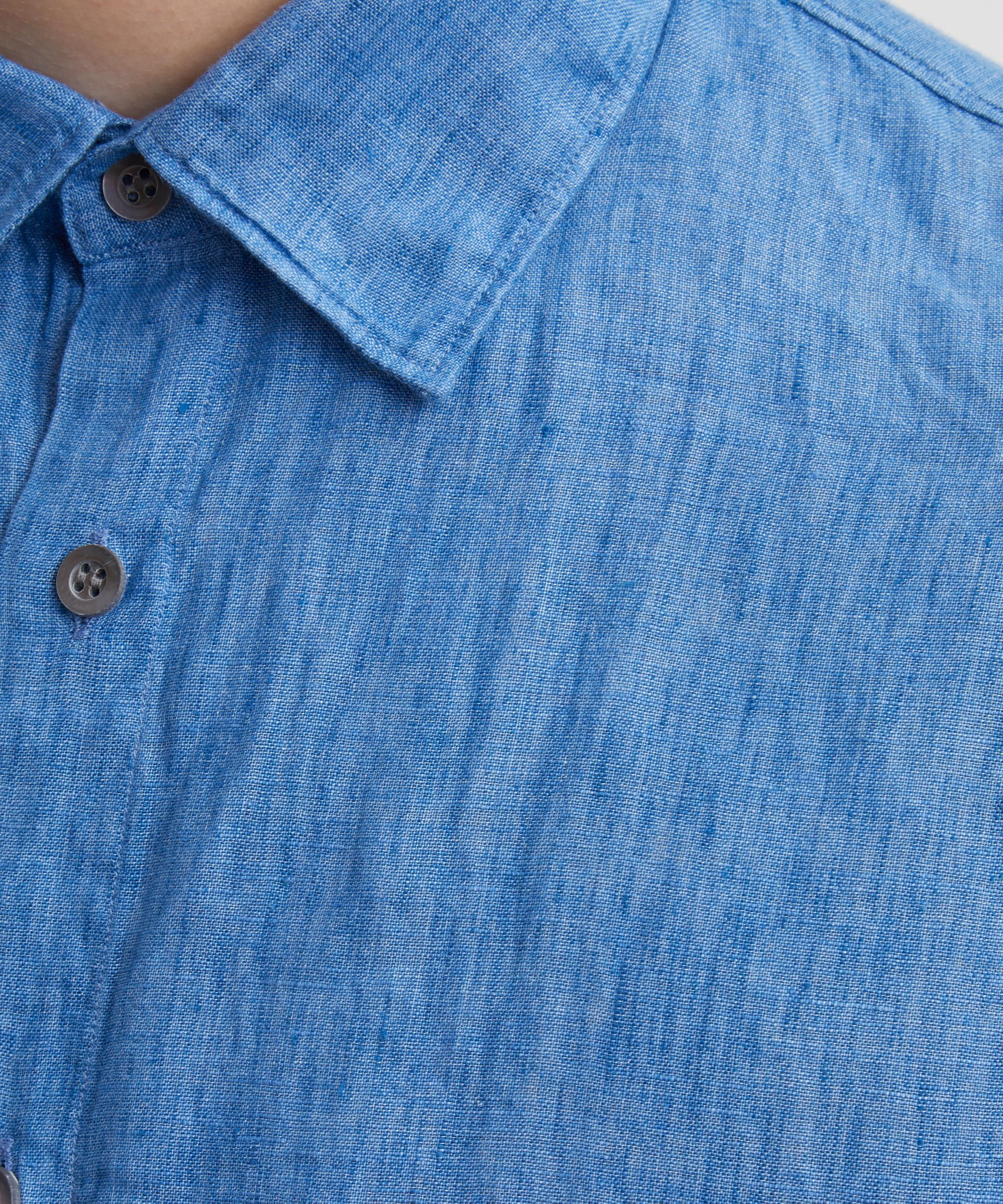 Cool Blue Linen Shirt - 5