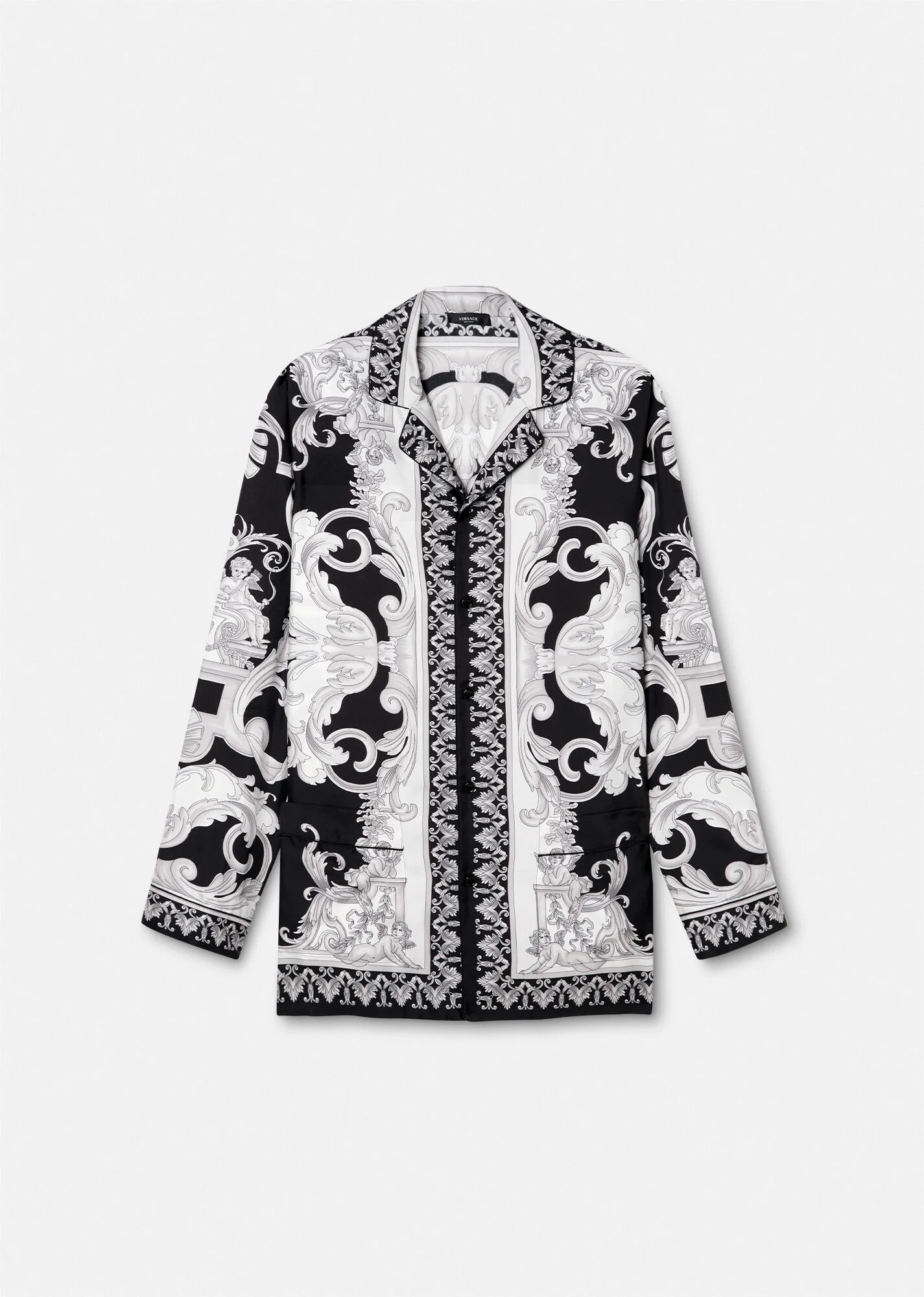 Silver Baroque Silk Pyjama Top - 1