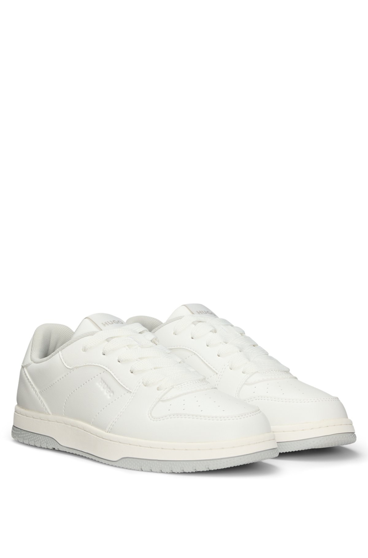 ALL-WHITE TRAINERS WITH FAUX-LEATHER UPPERS - 2