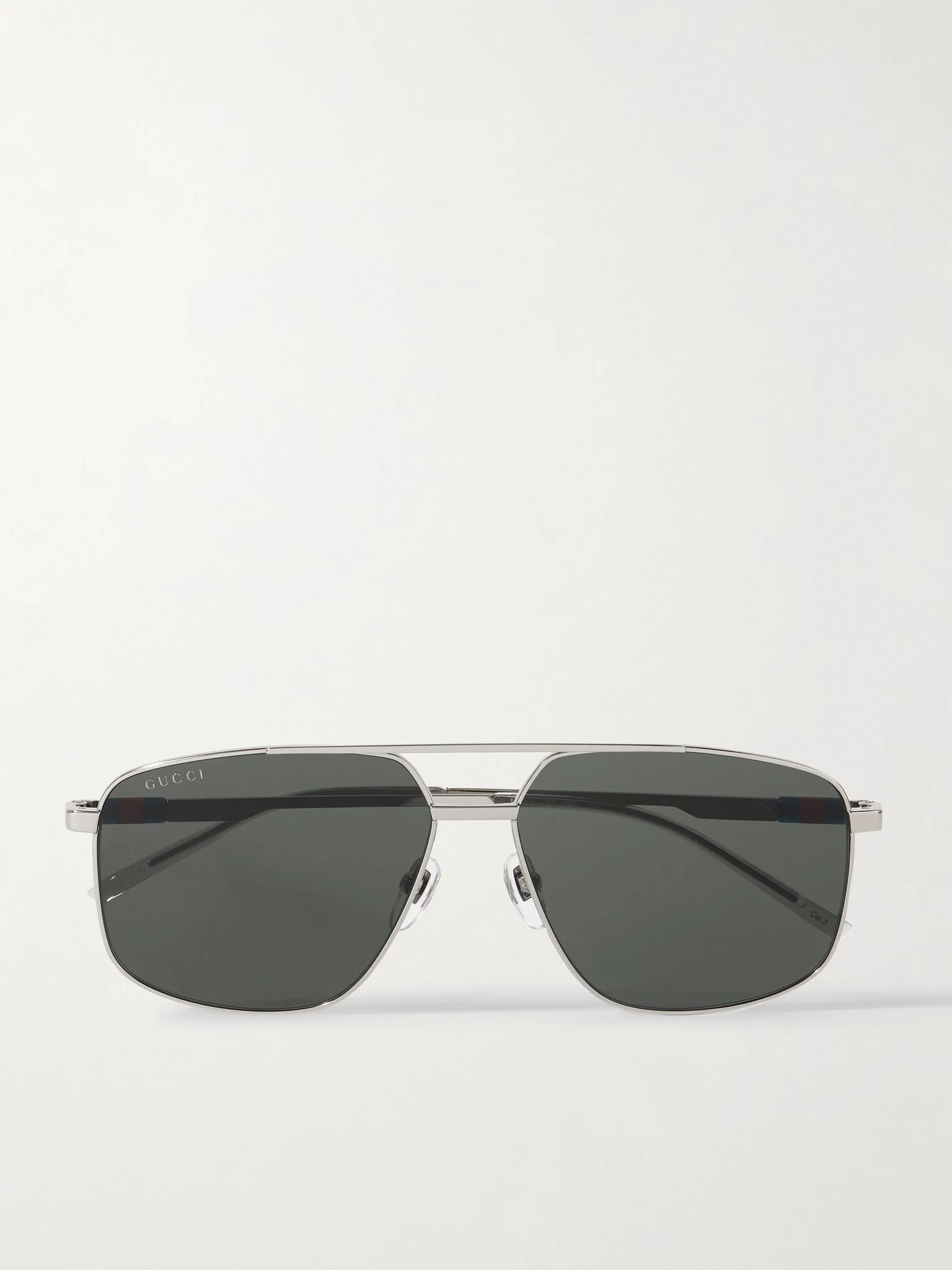 Navigator Aviator-Style Silver-Tone Sunglasses Silver - 1