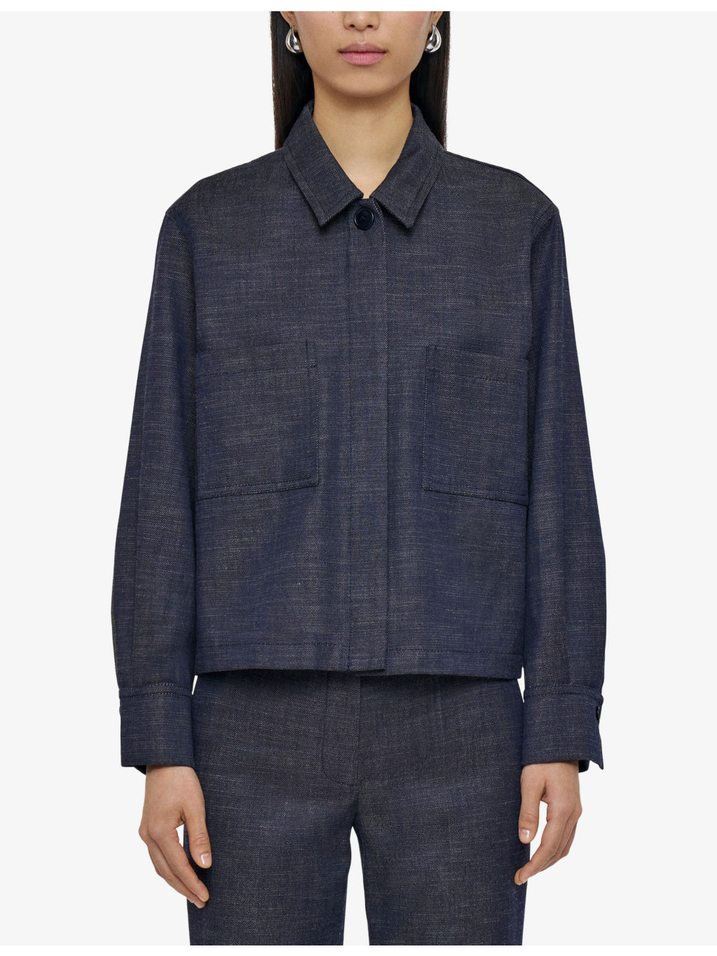 Satia Boxy-Fit Wool-Blend Denim Jacket - 3