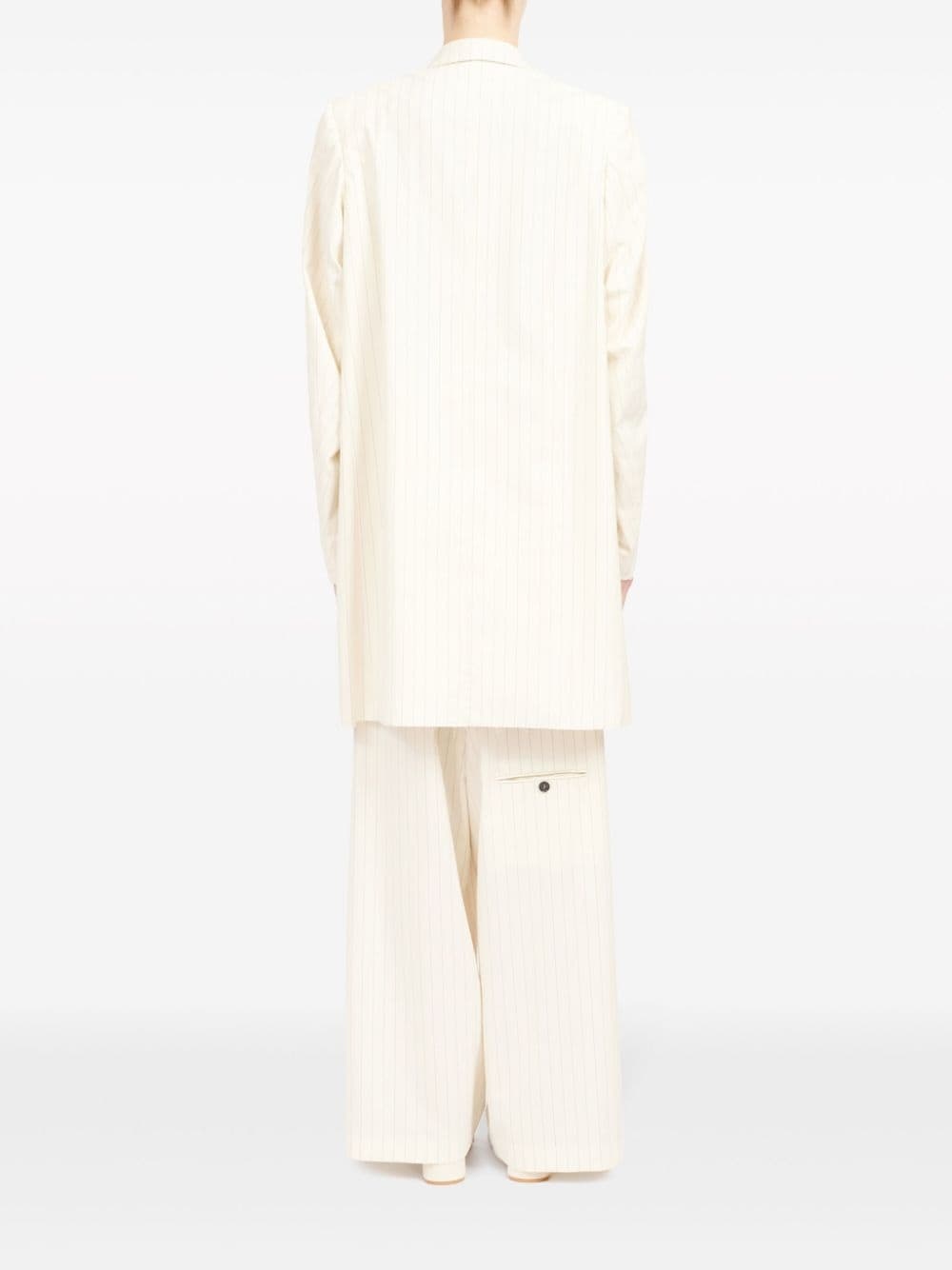 oversized pinstripe double-breasted blazer - 4