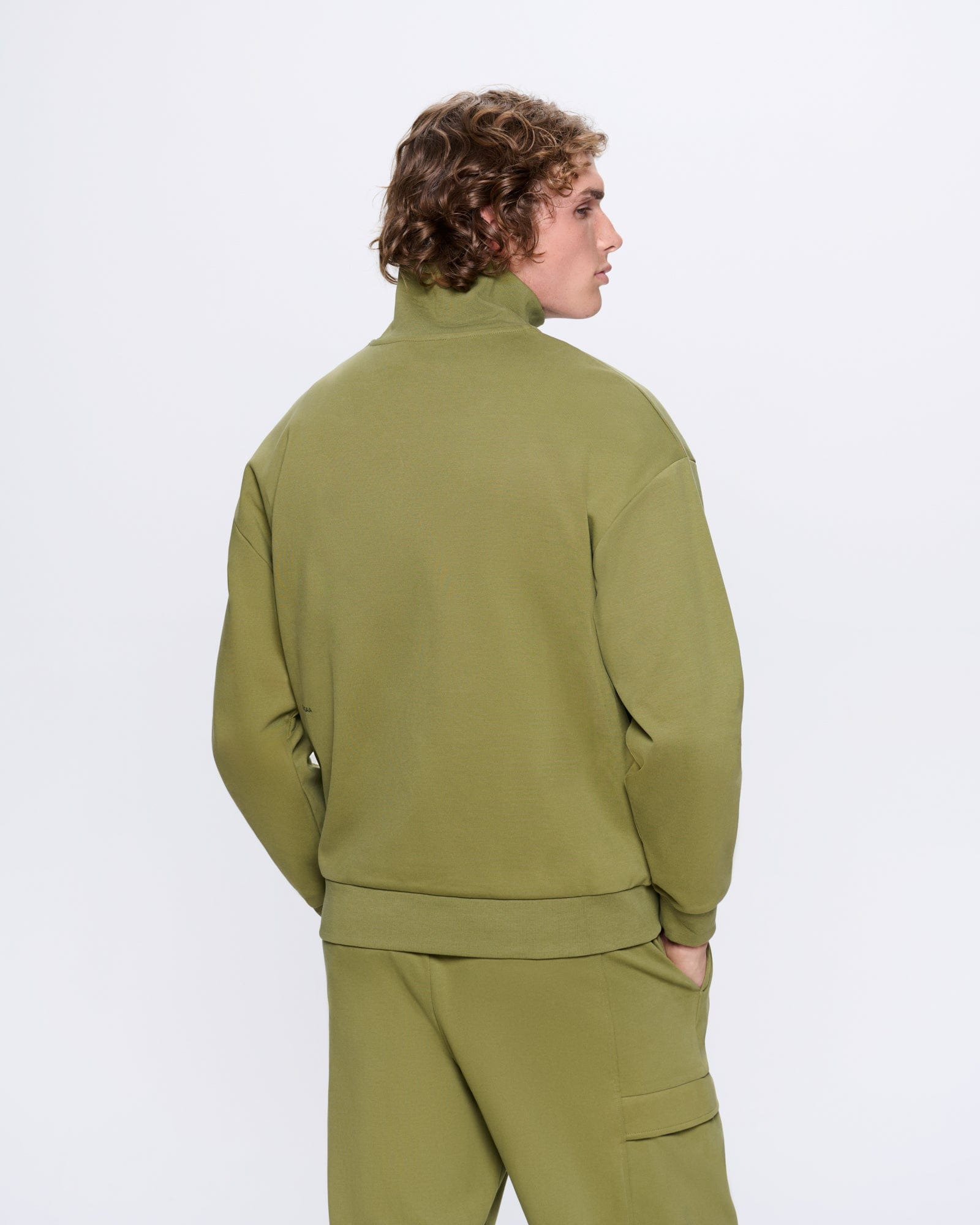 Mens DNA Double Jersey Half Zip Sweatshirt - Highland Green - 5